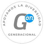 Chapa con el texro "Apoyamos la Diversidad Generacional" con el logotipo GOn en el centro