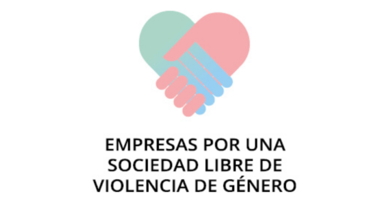 Logotipo Principal Empresas por una Sociedad libre de Vilencia de Género. Dos manos entrelazandose