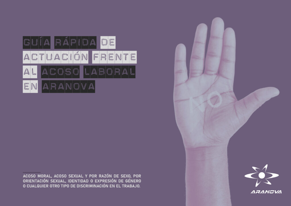 Carátula de la Guía Rápida de Actuación frente al acoso laboral en ARANOVA